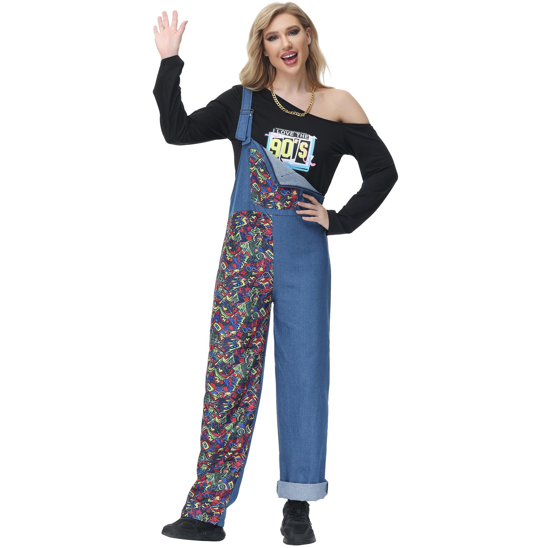 

Костюмы в стиле ретро 70-х, парные костюмы для танцев и хип-хопа, сценические костюмы для диско, костюмы на Хэллоуин M