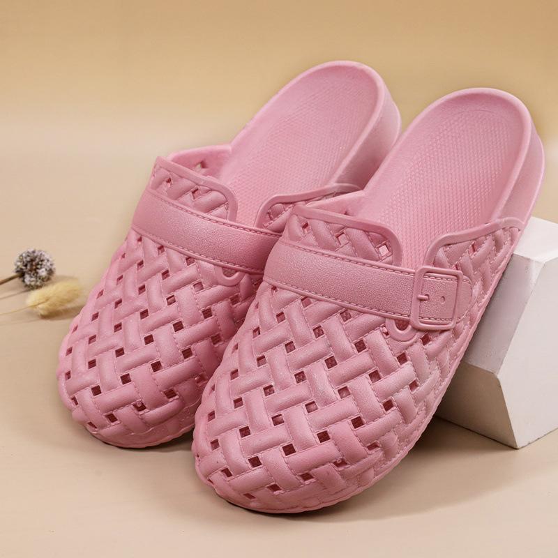 Summer Women's Shoes Hole Shoes Bag Head Slippers Non-slip Hollow Beach Shoes Bathroom Fashion Home Wear Waterproof Super Soft