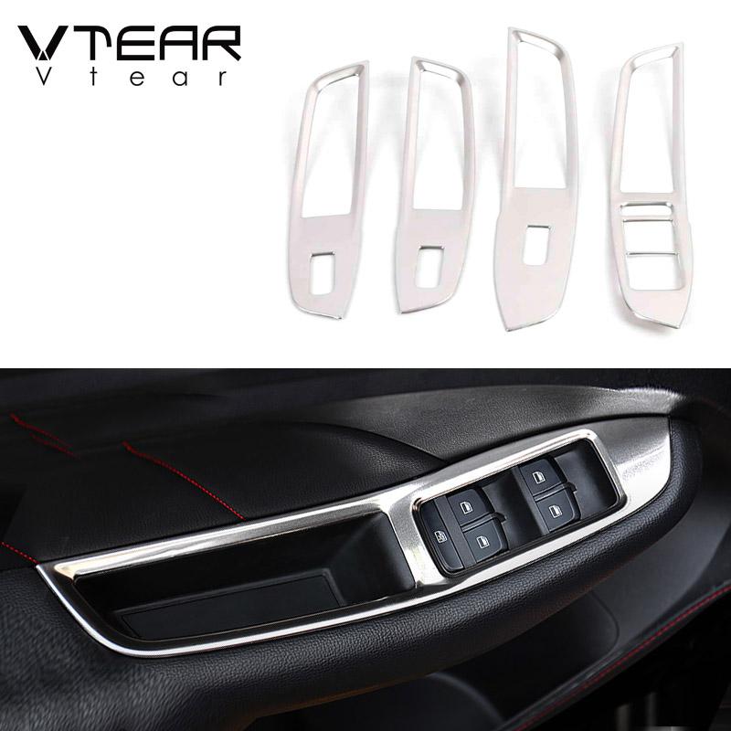 YUP4  Vtear for MG ZS window button switch cover glass lifting trim frame interior mouldings control panel car-styling accessories