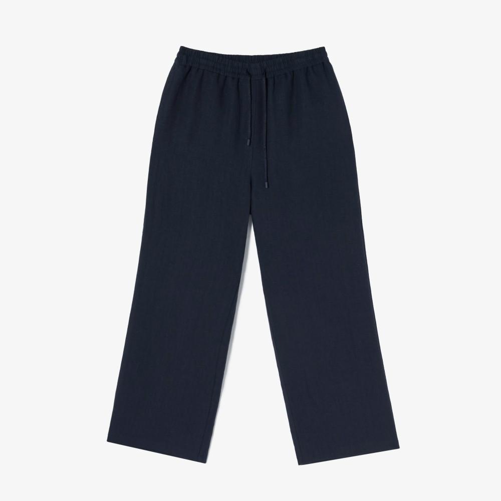 [lacoste] Women's Linen Elastic Waist Wide Pants HF611E-56GHDE