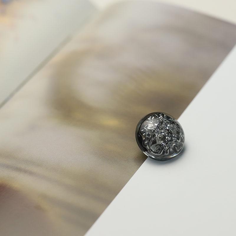 5pcs Creative Magma Pattern Buttons Luxurious Transparent Resin Shank Buttons Apparel Accessories