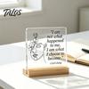 Wooden Base Table Ornament Motivational Mental Health Desktop Decoration, Acrylic Sign with Stand, Inspirational Desk Office Decor, for Therapy