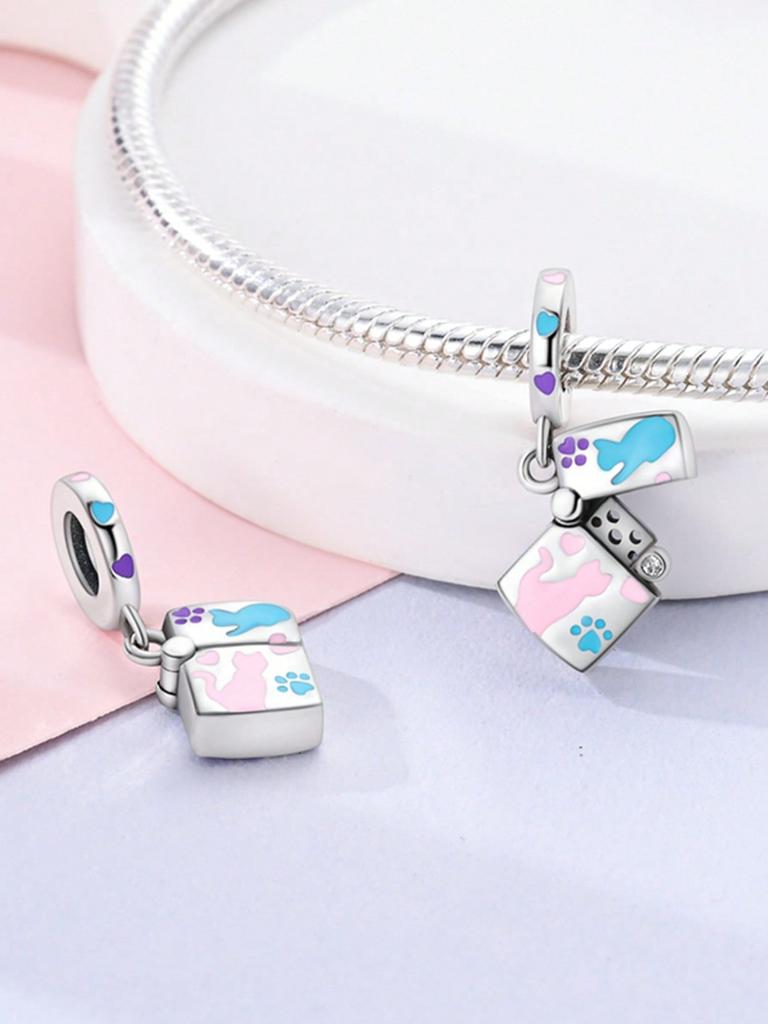 Charms Plata Cute Cat Ears Bow Tie Bead Charm Copper Plated Fit Charms Copperoriginal Bracelet For Jewelry Making Diy Charm