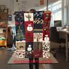 Vintage Snowman Christmas Quilt - Red Festive Polyester Throw, Soft Holiday Decor & Gift for Family, Cozy Bed/Sofa Blanket