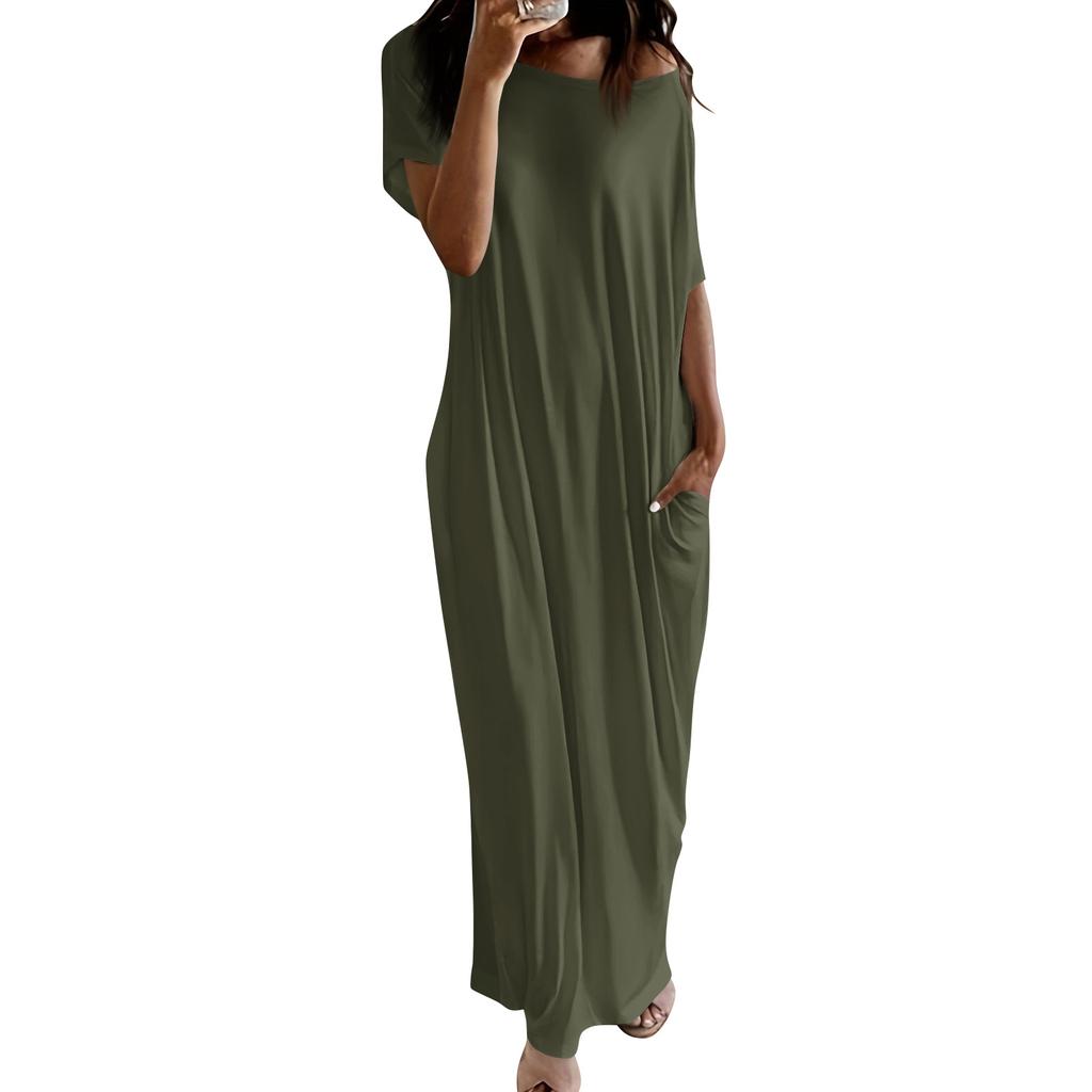 Women's Spring/Summer Short-Sleeve Long Casual Dress