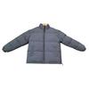 Women Men Cotton Coat Stand Collar Long Sleeve Drawstring Hem Puffer Jacket with Pockets Loose Fit Warm Winter Outerwear