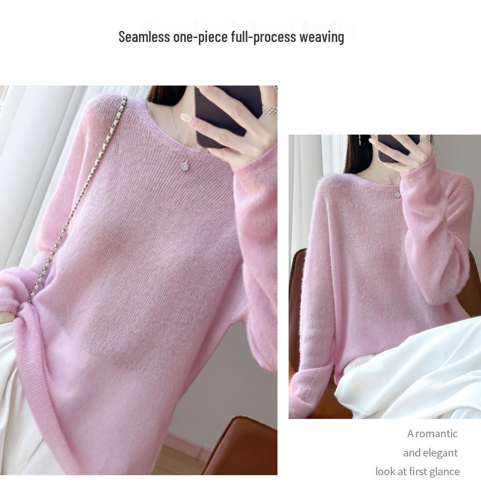 Women's Plus Size Long Knitted Sweater - Versatile Autumn/Winter 2025 Design