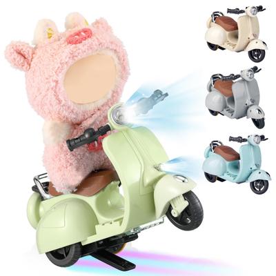 Doll Scooter Toy with Light And Music Cute Mini Motorcycle for La Bubu Accessories Interactive Desktop Decor for Doll Collectors