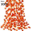 Orange Red Autumn Leaf Decor Artificial Maple Garland, Hanging Plant Fake Fall Wall Rattan, Gradient Leaves for Thanksgiving Home Foliage Vines