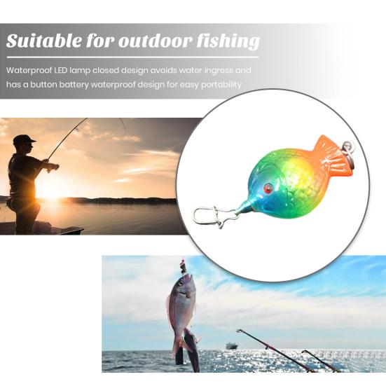 LED Light-up Fishing Lure, Waterproof Fish Attractor Light, Submersible Luminous Electronic Bait for Freshwater Saltwater Boat Trolling Fishing