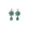 Silver Needle Luxury Zircon Water Drop Stud Earrings - Elegant European and Court-Style, High-end Design for Women.