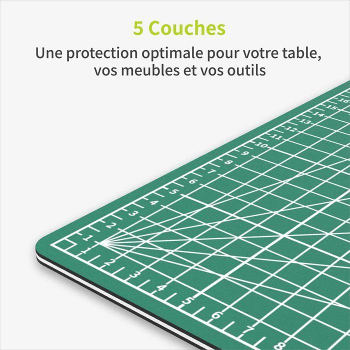 Acropaq tapis de decoupe a2 - auto-réparateur, a2 (60 x 45 cm), 5 couches de protection pour vos meubles, tapis de bricolage