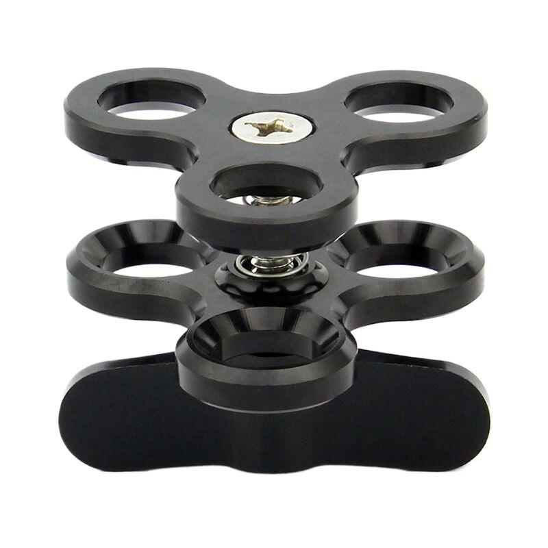 Triple Ball Clamp 3 Holes Underwater Arm Diving Bracket For Photography Torch Aluminum Diving Lights Ball Butterfly Clip Mount