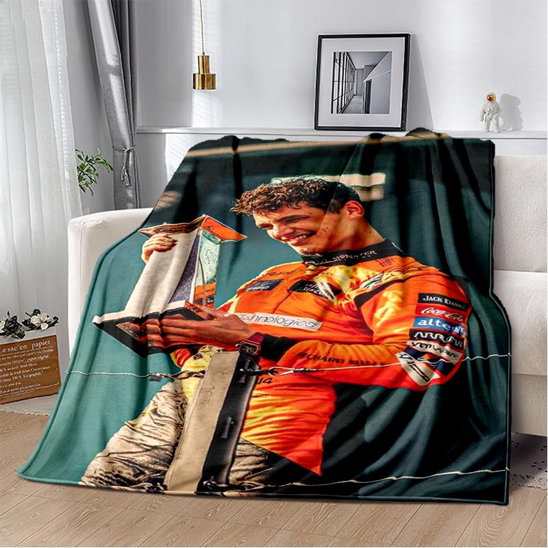 Manta Suave de Felpa Lando Norris Piloto F1, Manta de Franela Manta de Tiro para Sala de Estar Dormitorio Cama Sofá Oficina Cubierta Regalo