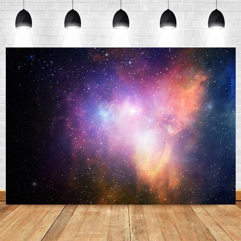 Cosmic Galaxy Backdrop Starry Sky Milky Way Stars Universe Space Theme Photo Background Baby Shower Birthday Party Decor Banner