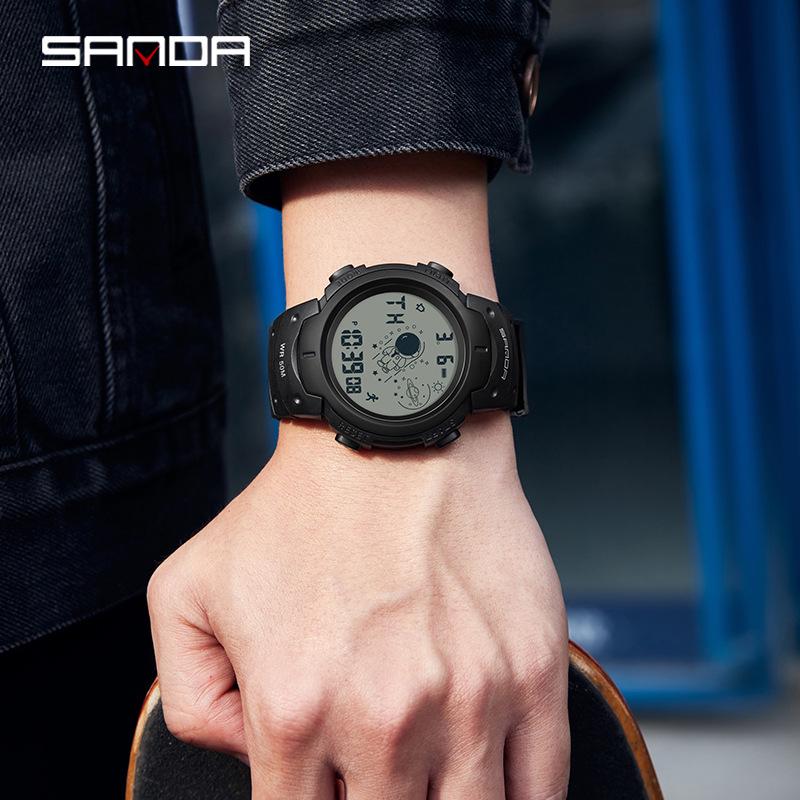 Sanda Astronaut Series Luminous Waterproof Multifunctional Sports Watch for Students