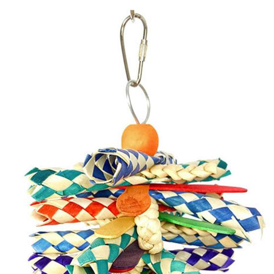 Yousheng Parrot Toy Multi-color Decorative Woven Pet Bird Chew Hanging Pendant for Medium Birds
