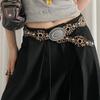 Retro Cowgirl Belt with Studded Detail Adjustable Western Design Sash PU Leather Waist Strap for Women Casual Outfits