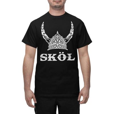 T Shirt Skol Wikingerhelm Skandinavisch Nordisch Mythologie Vikings Skal F13 Vintage Comfortable Unisex Streetwear