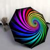 Automatischer Regenschirm mit lebhaftem Regenbogen-Spiralmuster, tragbares und kompaktes Design für alle Jahreszeiten - Perfekt für draußen