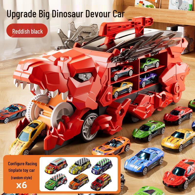 Dinosaur-Themed Folding Ejection Track Set: Children's Educational Alloy Car Toy
