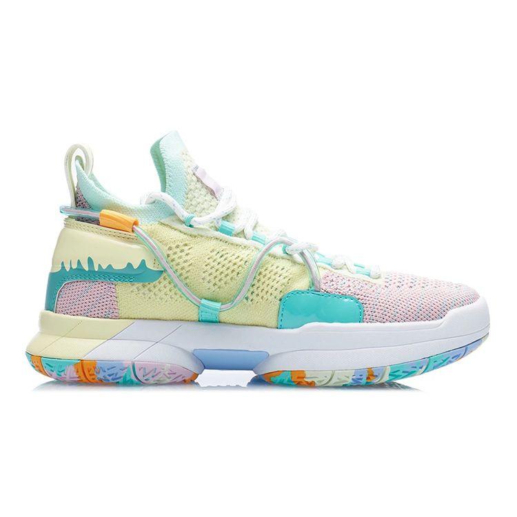 Li Ning Youth Flash 6 Trendy Comfortable Durable Breathable Mid-Top Basketball Shoes Kids Basketball Shoes Fluorescent-Jade-Green YKBR024-5