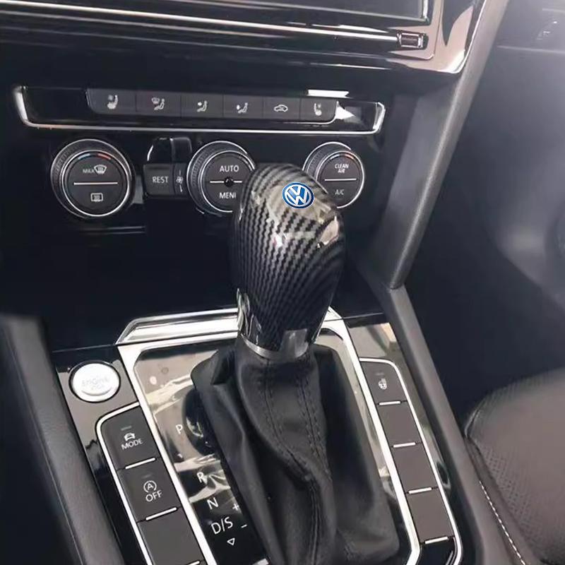 Valve Stems Caps VW Car Shift Stick Cover Carbon Fibre Sports Gear Lever Cap For Volkswagen Polo Golf GTI CC Tiguan Arteon Passa zd7