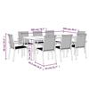 VidaXL Ensemble à manger de jardin 9 pcs noir textilène et acier 3187040