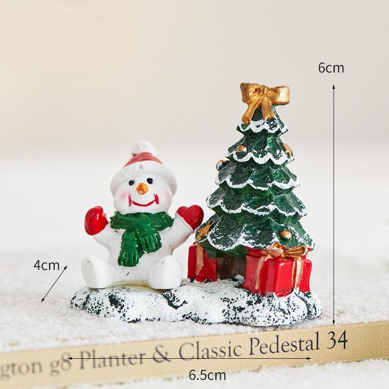New Resin Santa Claus Small House Decoration Hotel Shopping Mall Showcase Desktop Holiday Scene Decoration