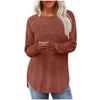 Women's New Loose Round Neck High-low Curved Hem Top for Women, T-shirt
