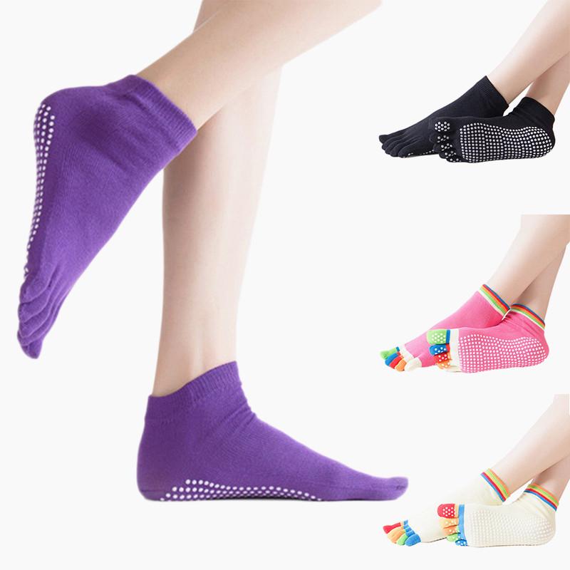 Finger Yoga Socks Non-slip Pilates Barre Grip Socks Toe Cotton Dance Sport Exercise