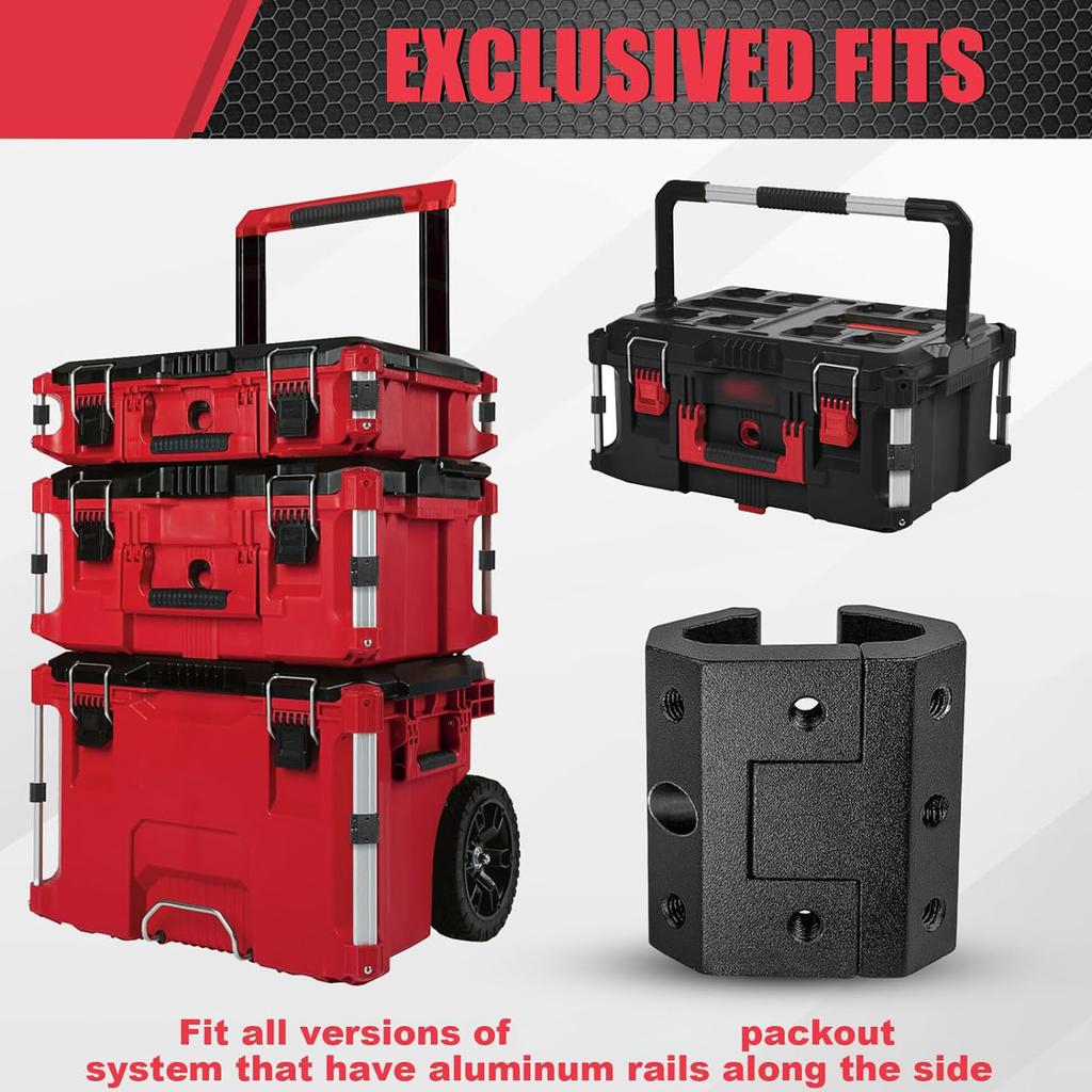 Universal Rail Mount Locking Packout Rail Clip for Power Tool Packout Tool Box Packout System Rails
