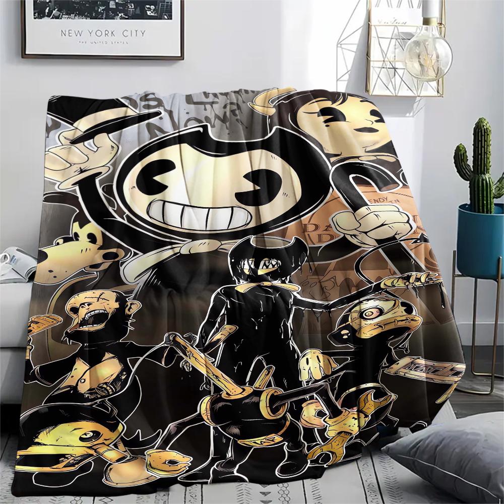 1Pc Bendy Print Flannel Blanket, High quality Comfortable for All Seasons, Home Decor, Warmth and Comfort, Perfect for Christmas Gifts