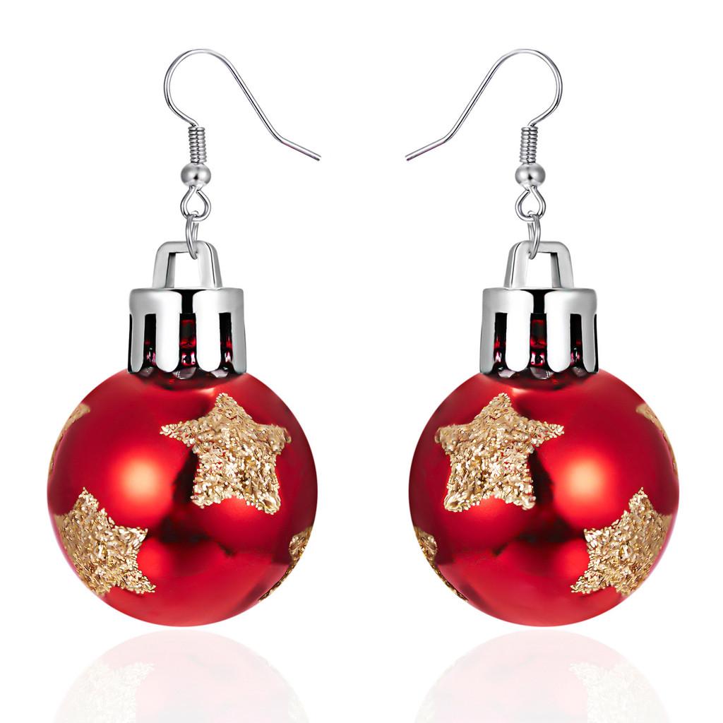 Holiday Festive Resin Earrings Featuring Snowflake And Star Designs For Women