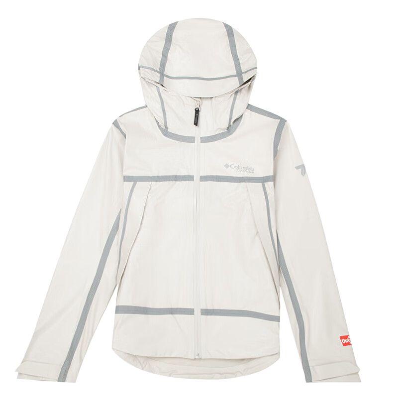 Columbia Logo Outdoor Windproof Breathable Hooded Drop Shoulder Long Sleeve Jacket Women jackets Beige WR3713-278