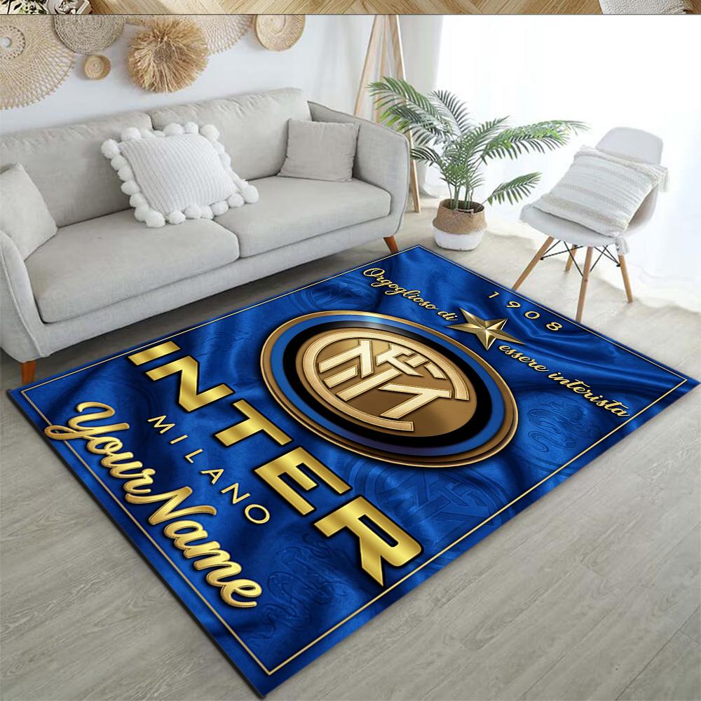 Inter Milan Personalized Text Area Rug Perfect for Dining Room Entryway Bedrooms Hallway Antislip Carpet Decorate Offices