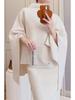 Women's Wool Blend Cape: Turtleneck Sweater Coat with Bat Sleeves - Cos Style for Autumn/Winter