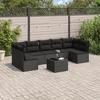 VidaXL Garden Lounge Set 8 Pcs with Cushions Black Wicker 3249274