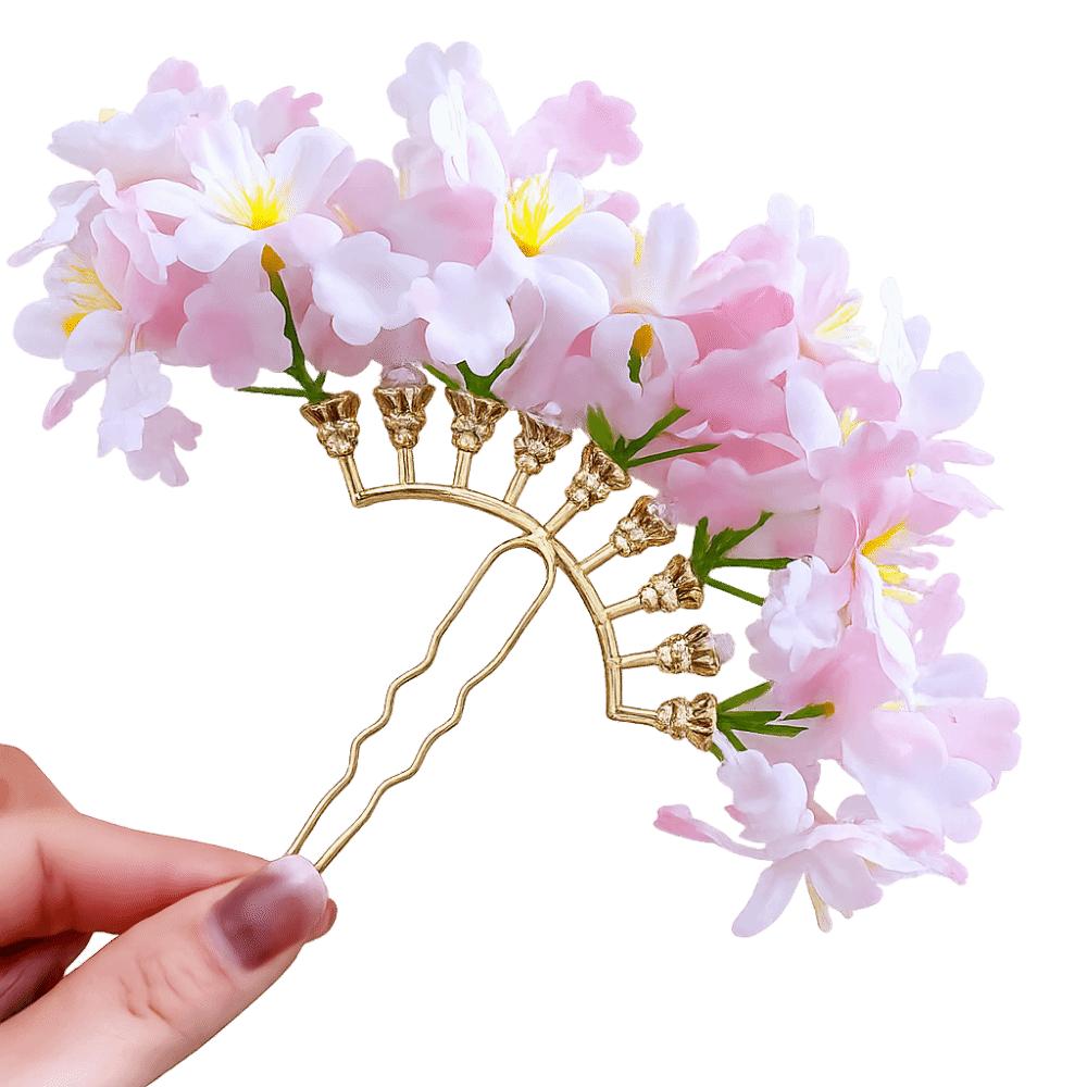 

Sweet Flora Hair Stick Cloth Chinese Style Hairpin Headdress Side Clip Daily Wear
