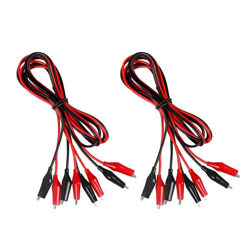 

4 пари 1М Електричні затискачі типу крокодил , Ізольовані вимірювальні проводи із затискачами типу крокодил , Штамповані двосторонні перемички