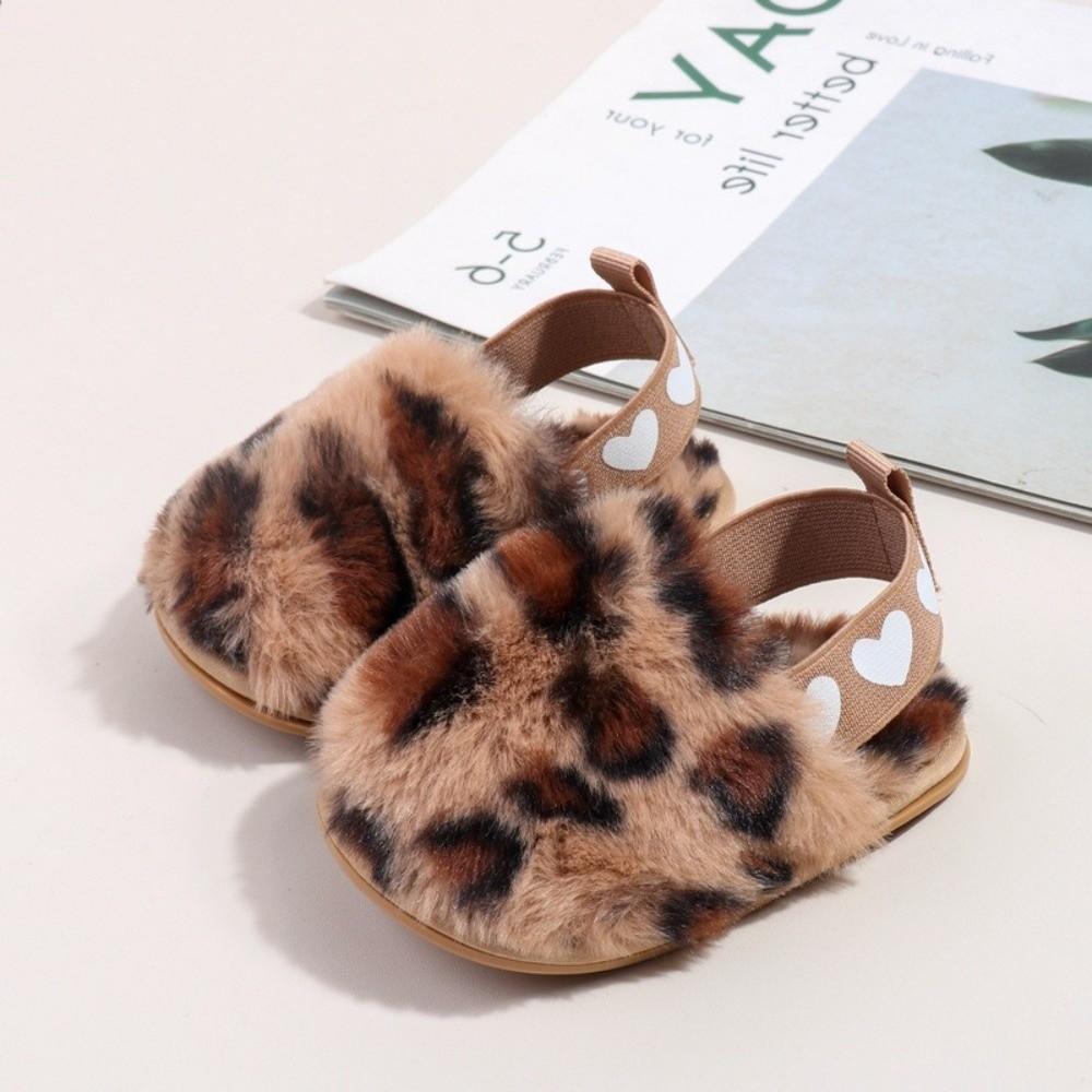 Leopard Baby Slippers Soft Sole Walking Shoes Cute Infant Crib Shoes For Toddler