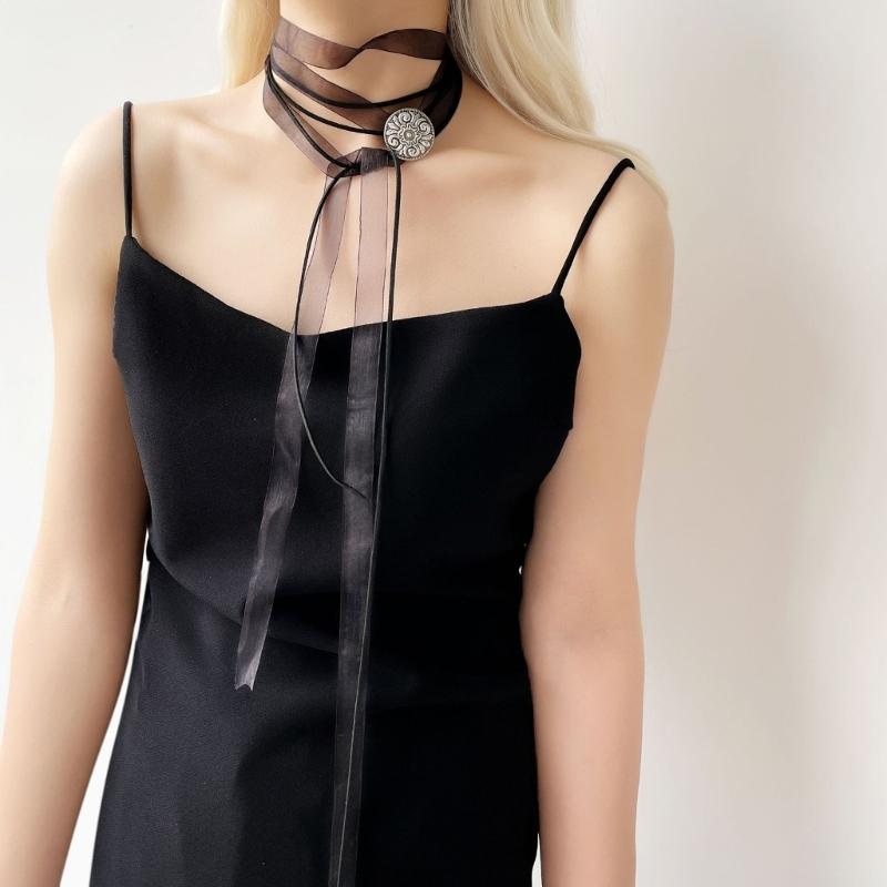 Lace Scarf for Women Long Skinny Belt Necktie Neck Scarf Girls Photo Props Long Neckerchief Skinny Scarf Necktie