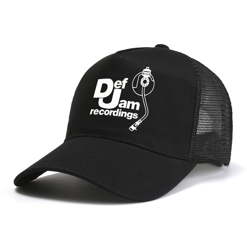 With DJ Def Jam Recordings Baseball Cap Classic Rap Hip Hop Hat Fashion Men Women Mesh Trucker Hat Casual Sun Snapback Hats