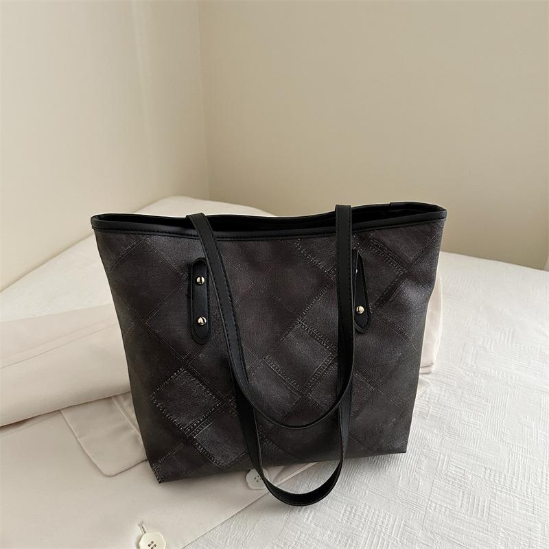 

Новая летняя корейская версия ретро большой емкости простая контрастная цветная сумка-тоут женская сумка на одно плечо подмышкой