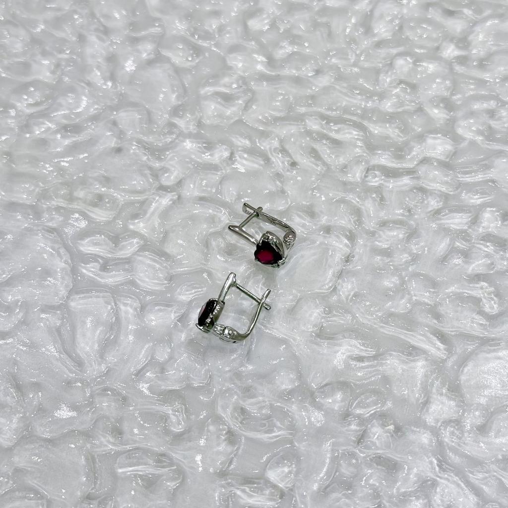 Silver Earrings with Natural Ruby 2.285ct (2172727)