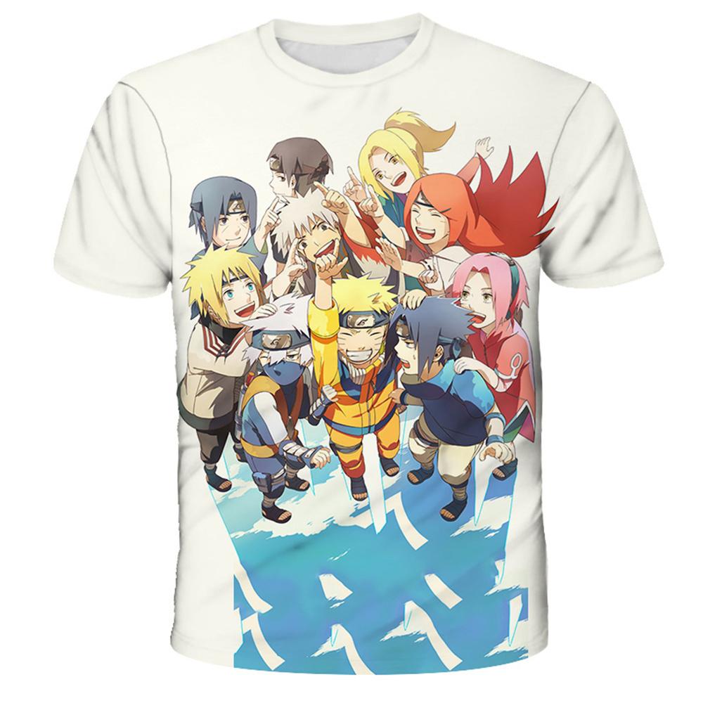 Kreslené chlapecké tričko pro léto Muži Naruto 3D tisk Trička s krátkým rukávem Dětské oblečení Topy