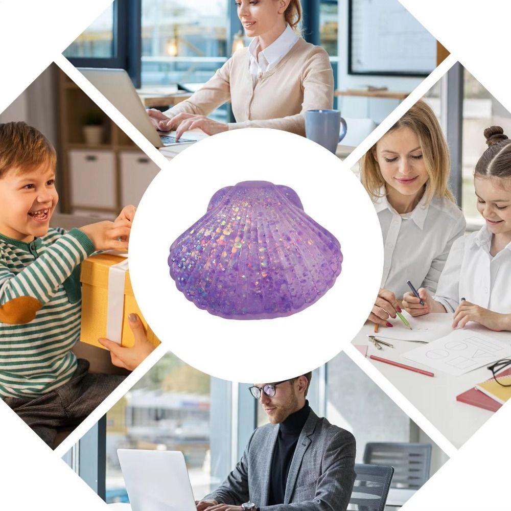 Maltose Texture Seashell Fidget Sensory Toys Creative Glitter Shell Squishy Toy  Office Use