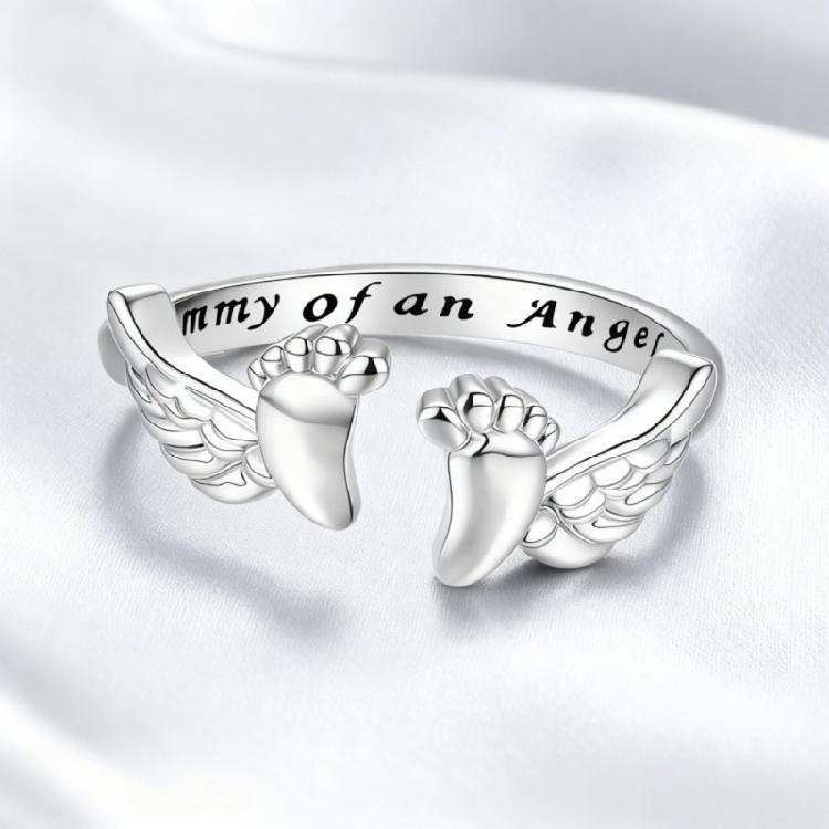 Charm Adjustable Silver Angel Rings For Women Portable Yet Sturdy As Sentimental Gift For Lovers