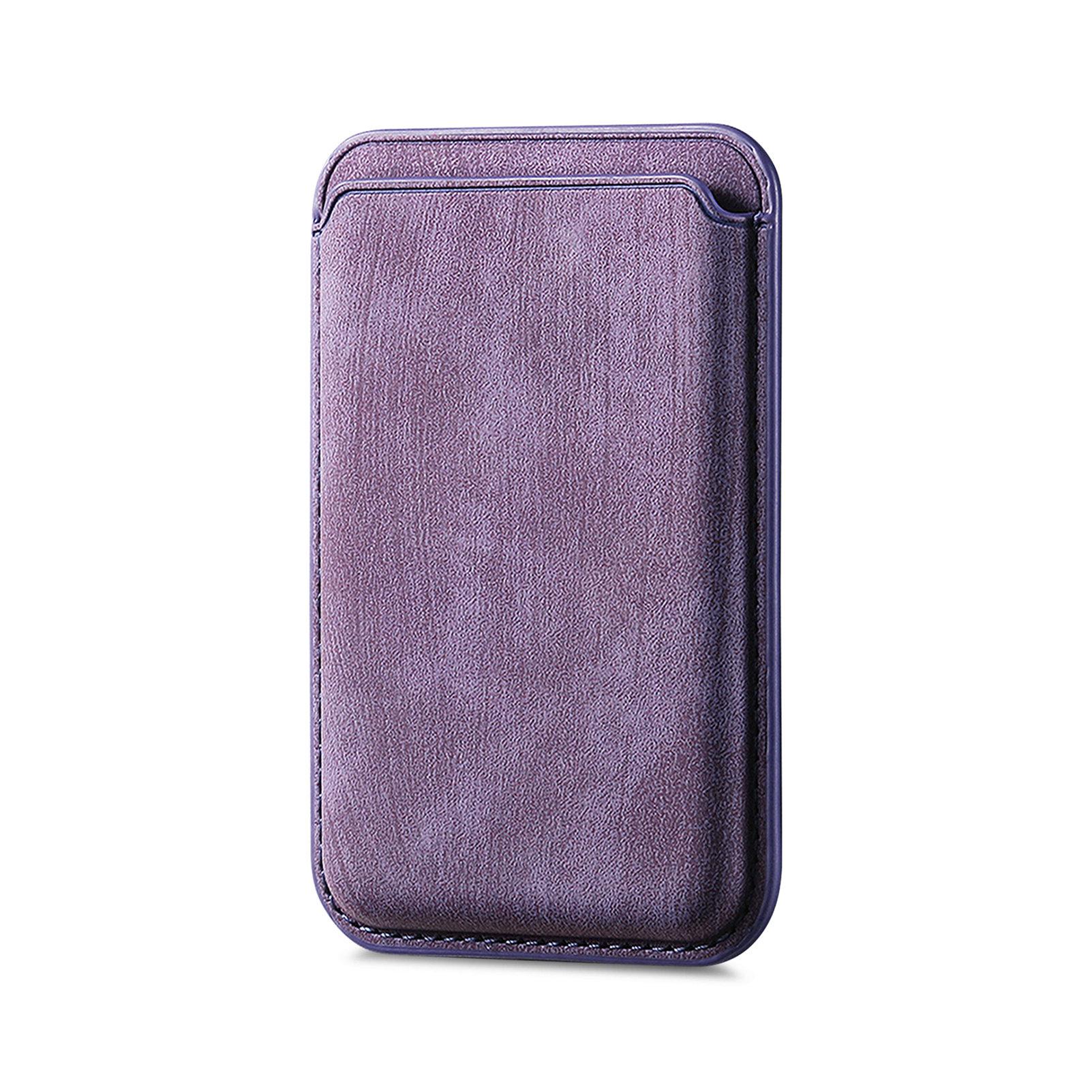 

Vintage Matte Leather Magnetic Card Holder for iPhone 12-17 Series - MagSafe Slim Wallet фіолетовий