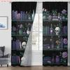 2PCS Digital Printed Curtains, Green Spider Pattern, Multi-Functional Game Style Rod Pocket Drapes for Bedroom Living Room Decor